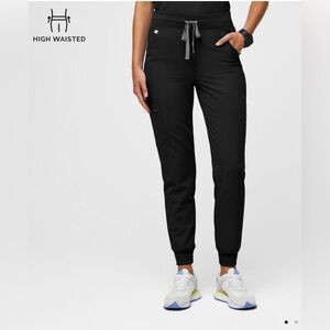 BRAND NEW Figs Black Atlanta High Waisted Medium Tall Skinny Jogger Scrub Pants